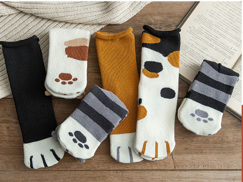 Cat Paw Cartoon Pattern Series Cotton Ladies Socks - Nekoby Cat Paw Cartoon Pattern Series Cotton Ladies Socks