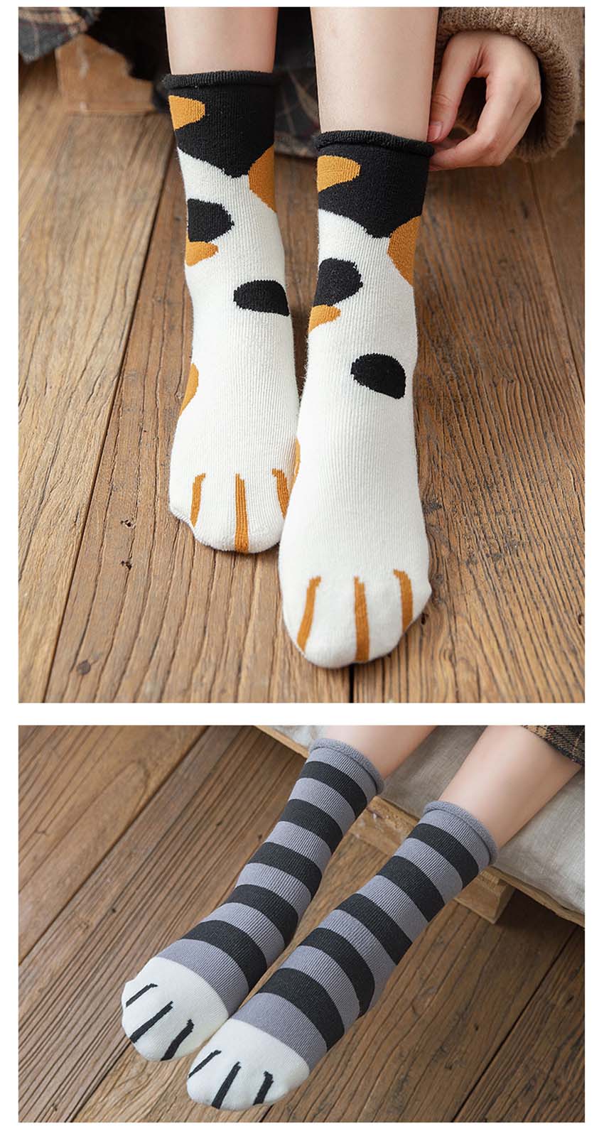 Cat Paw Cartoon Pattern Series Cotton Ladies Socks - Nekoby Cat Paw Cartoon Pattern Series Cotton Ladies Socks