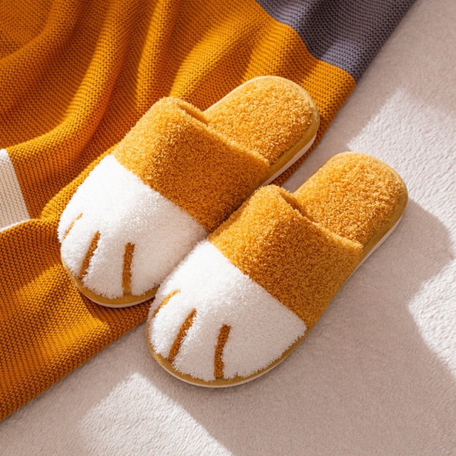 Cat Paw Flurry Soft Slippers - Nekoby Cat Paw Flurry Soft Slippers Yellow / 36-37