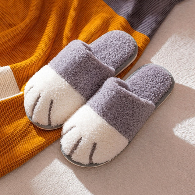 Cat Paw Flurry Soft Slippers - Nekoby Cat Paw Flurry Soft Slippers Light-grey / 38-39