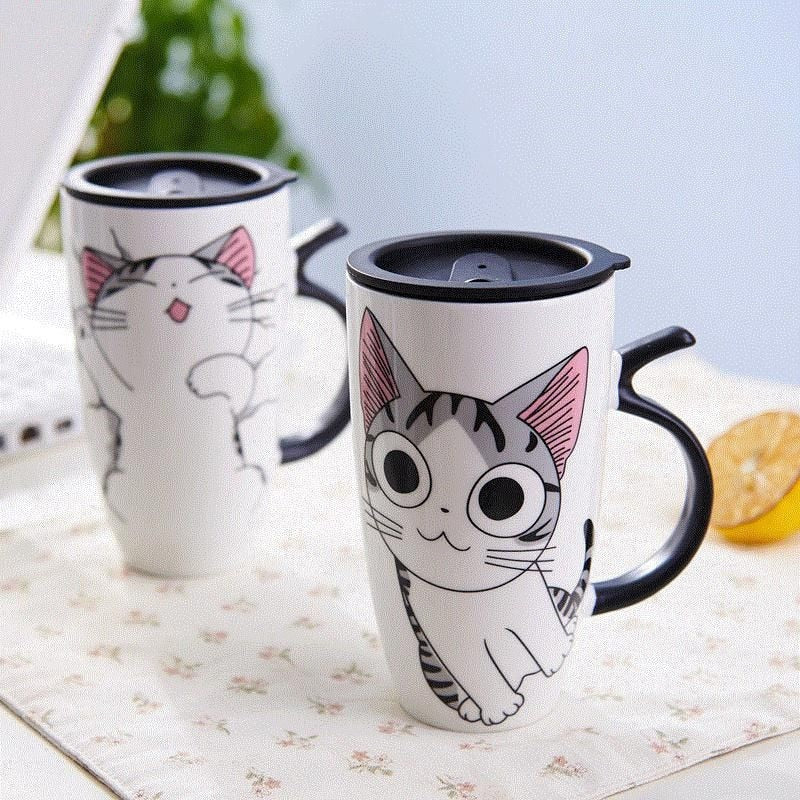 600ml Cute Cat catoon Ceramics Coffee Mug - Nekoby 600ml Cute Cat catoon Ceramics Coffee Mug