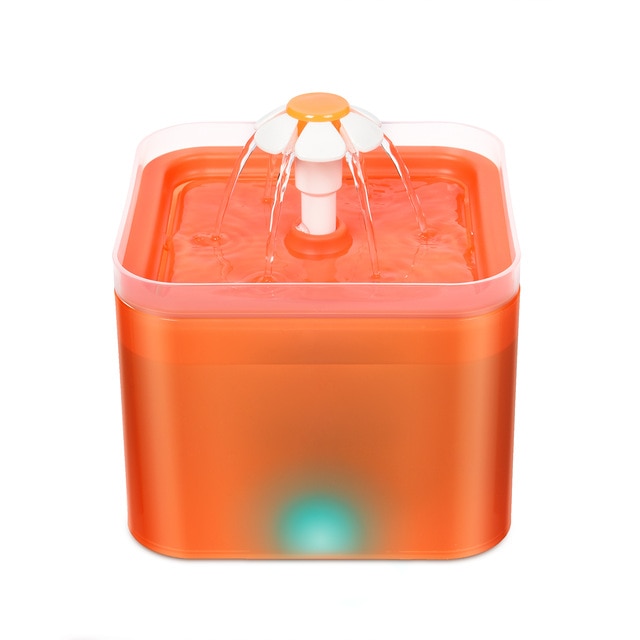 Cat Water Fountain with LED water Level Display (USB powered, 2L) - Nekoby Cat Water Fountain with LED water Level Display (USB powered, 2L) orange