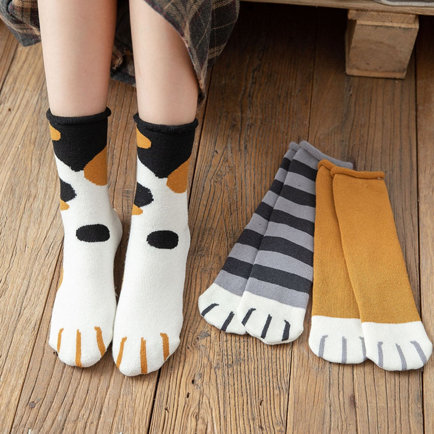 Cat Paw Cartoon Pattern Series Cotton Ladies Socks - Nekoby Cat Paw Cartoon Pattern Series Cotton Ladies Socks