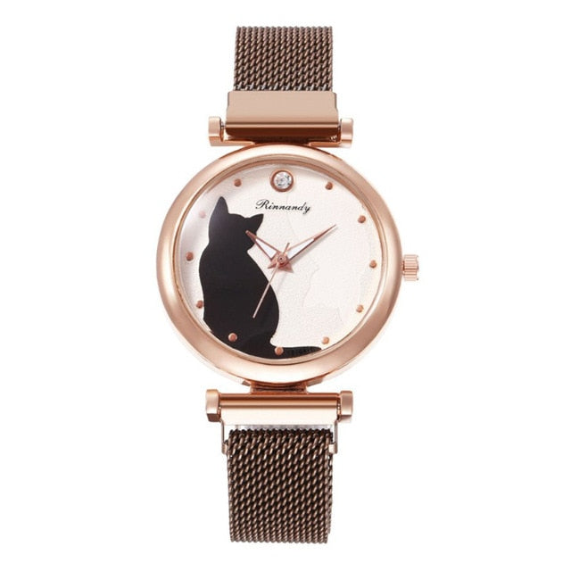 Cute Cat Women Watches - Nekoby Cute Cat Women Watches COFFEE