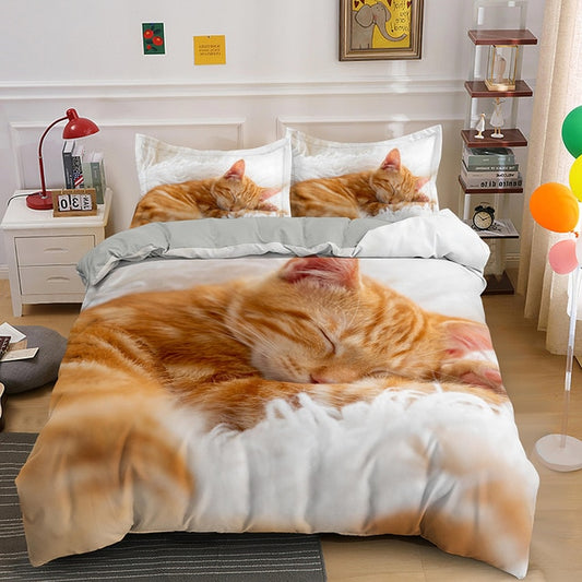 3D Cat Bedding Set - Sleepy cat - Nekoby 3D Cat Bedding Set - Sleepy cat AU Queen 210x210cm