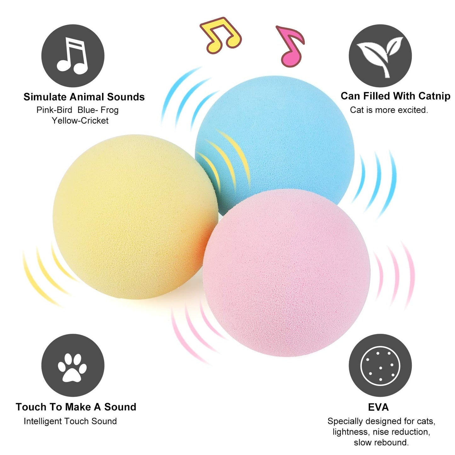 Smart Cat Toys Interactive Ball - Nekoby Smart Cat Toys Interactive Ball