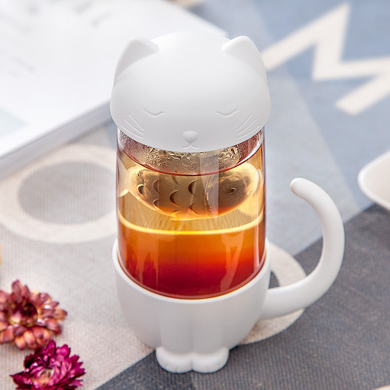 Cute Cat Glass Cup Tea Mug - Nekoby Cute Cat Glass Cup Tea Mug