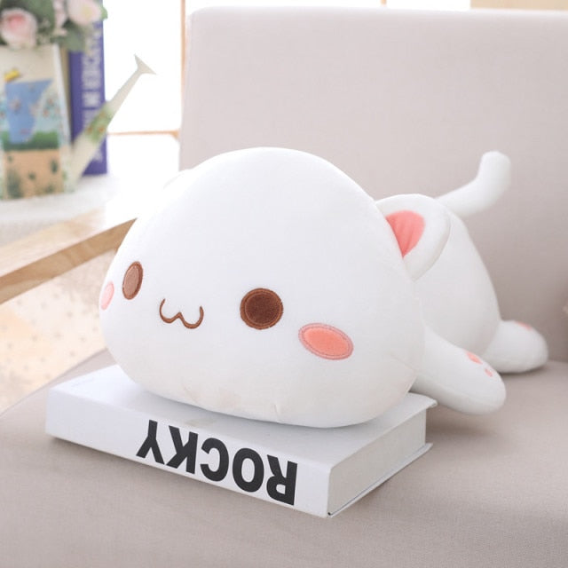 Cute Plush Cat Sitting Room Cushion (35/50/65cm) - Nekoby Cute Plush Cat Sitting Room Cushion (35/50/65cm) 50cm / white round eye