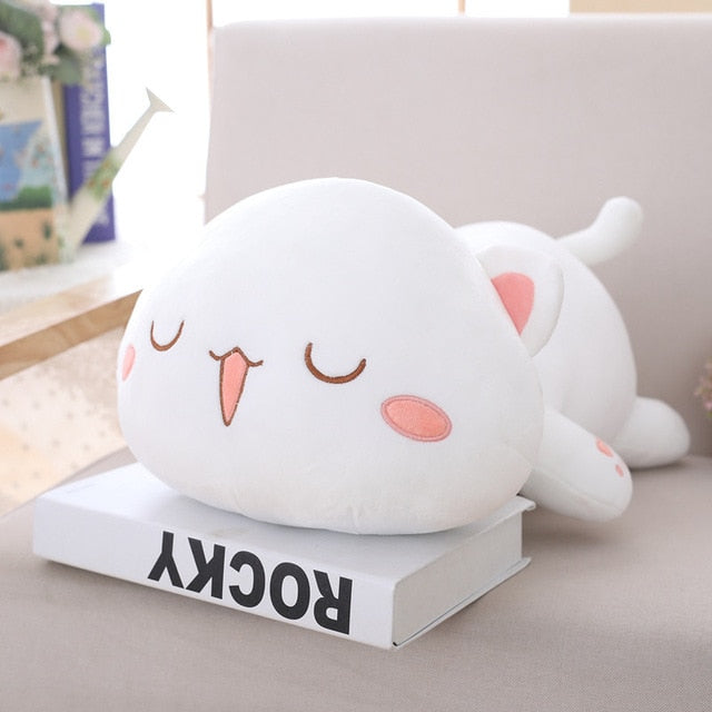 Cute Plush Cat Sitting Room Cushion (35/50/65cm) - Nekoby Cute Plush Cat Sitting Room Cushion (35/50/65cm) 50cm / white smile