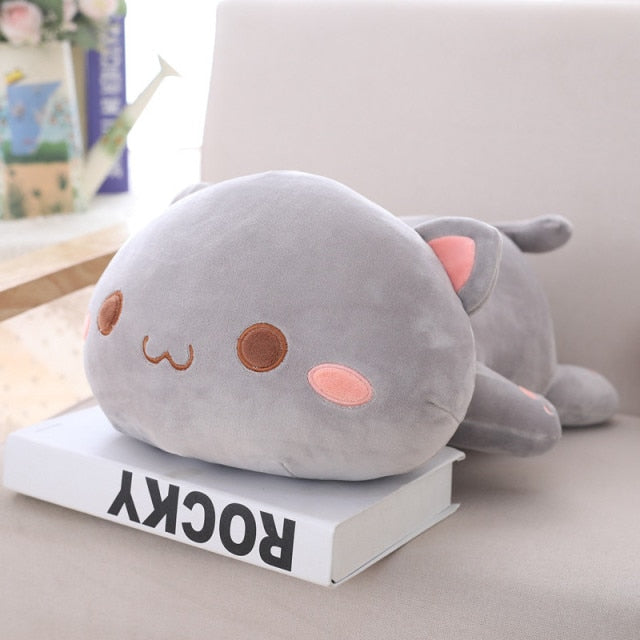 Cute Plush Cat Sitting Room Cushion (35/50/65cm) - Nekoby Cute Plush Cat Sitting Room Cushion (35/50/65cm) 50cm / grey round eye