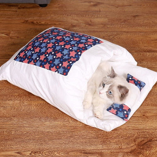 Japanese style Comfortable Sleeping Cat Bag - Nekoby Japanese style Comfortable Sleeping Cat Bag Navy blue / 7KG pet