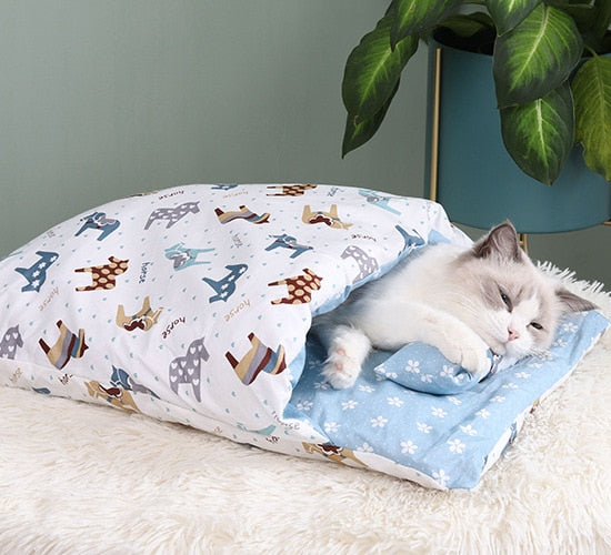 Japanese style Comfortable Sleeping Cat Bag - Nekoby Japanese style Comfortable Sleeping Cat Bag blue / 12KG pet