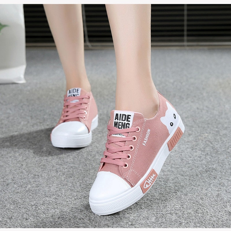 Cat Cartoon Canvas Sneakers shoes - Nekoby Cat Cartoon Canvas Sneakers shoes