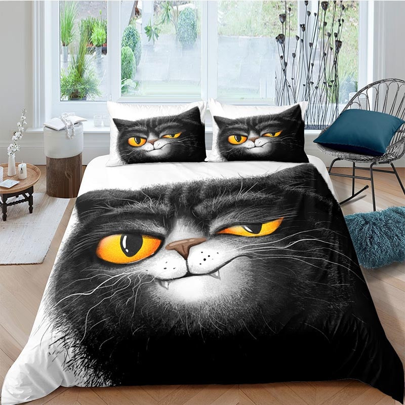 3D Cat Bedding Set - Cartoon Crazy - Nekoby 3D Cat Bedding Set - Cartoon Crazy