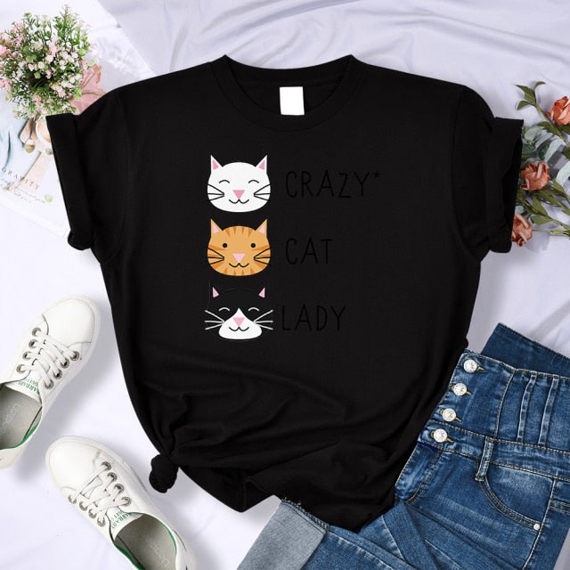 Crazy Cat Lady Cute Hip Hop T Shirts - Nekoby Crazy Cat Lady Cute Hip Hop T Shirts Black / M