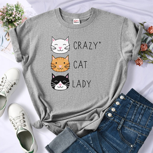 Crazy Cat Lady Cute Hip Hop T Shirts - Nekoby Crazy Cat Lady Cute Hip Hop T Shirts Gray / M