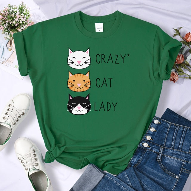 Crazy Cat Lady Cute Hip Hop T Shirts - Nekoby Crazy Cat Lady Cute Hip Hop T Shirts Green / M