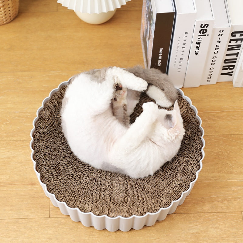 2 In1 Cats Scratching Board Round Scratcher Pad Cardboard - Nekoby 2 In1 Cats Scratching Board Round Scratcher Pad Cardboard