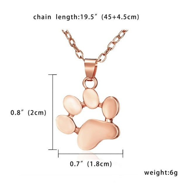 Cute Cat Paw Foot Necklace - Nekoby Cute Cat Paw Foot Necklace Rose Gold paw