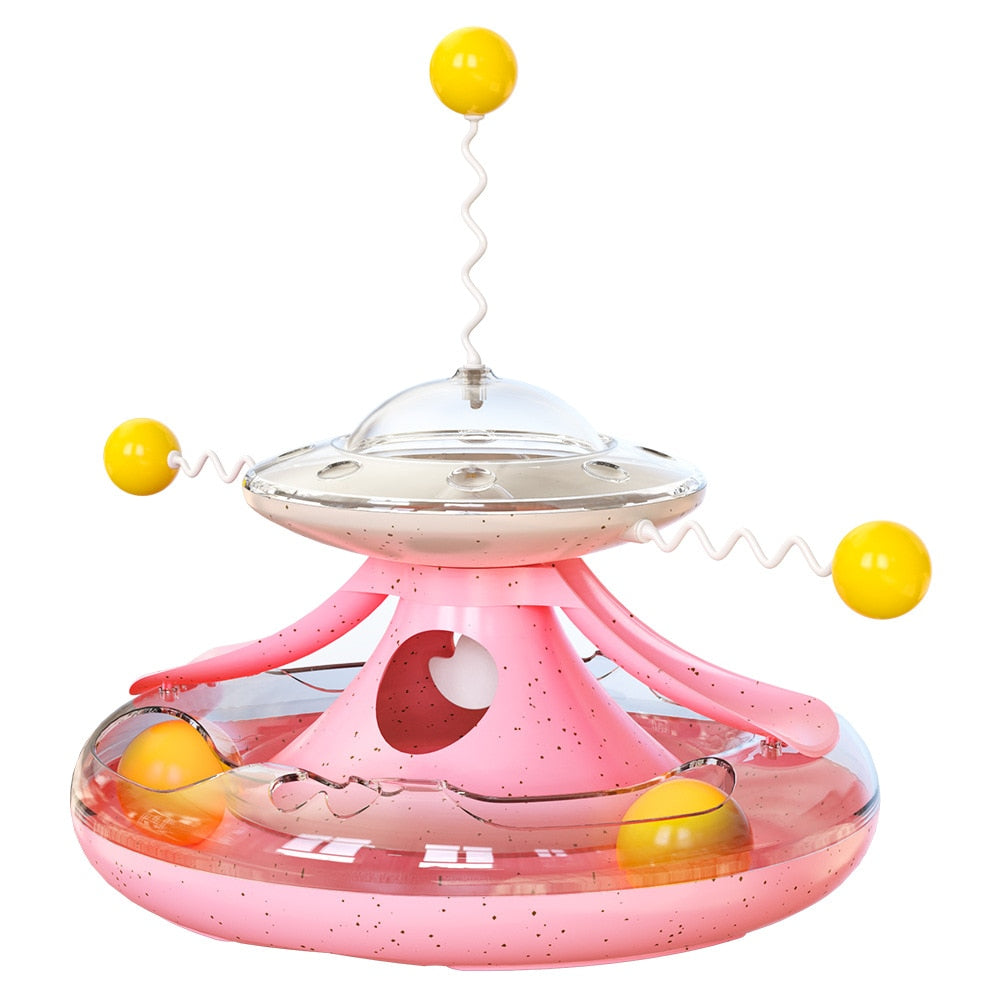 Cat Toy - Luminous Ball Tracker, Snack Dispenser - Nekoby Cat Toy - Luminous Ball Tracker, Snack Dispenser Pink