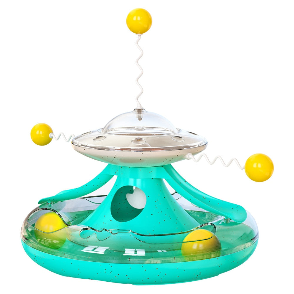 Cat Toy - Luminous Ball Tracker, Snack Dispenser - Nekoby Cat Toy - Luminous Ball Tracker, Snack Dispenser Lake Blue