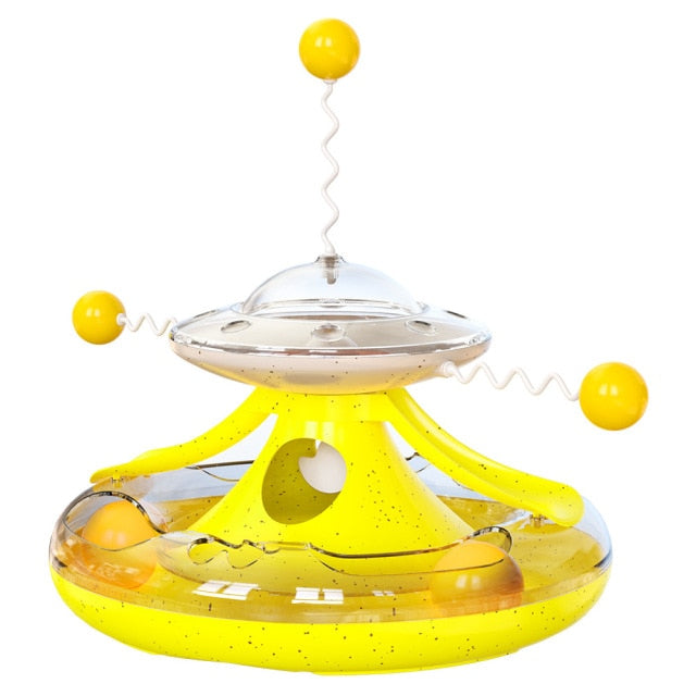 Cat Toy - Luminous Ball Tracker, Snack Dispenser - Nekoby Cat Toy - Luminous Ball Tracker, Snack Dispenser yellow