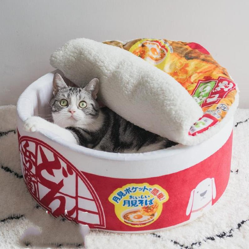 Cup Noodle Ramen Cat Bed - Nekoby Cup Noodle Ramen Cat Bed