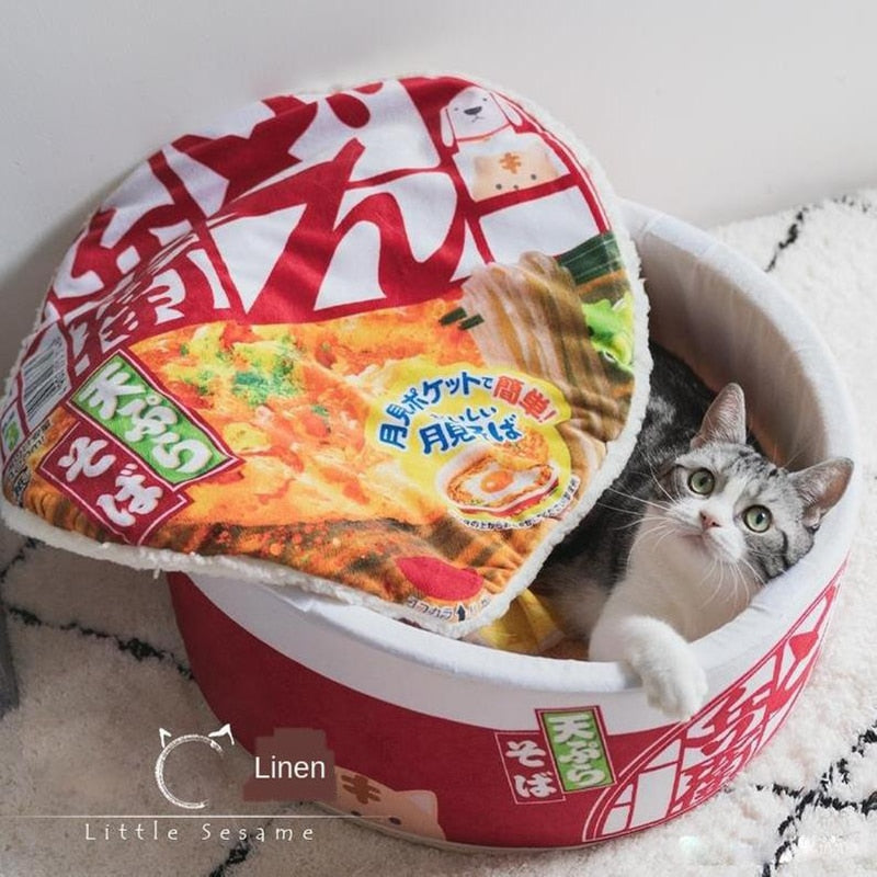 Cup Noodle Ramen Cat Bed - Nekoby Cup Noodle Ramen Cat Bed