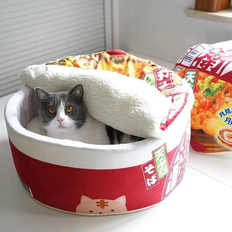 Cup Noodle Ramen Cat Bed - Nekoby Cup Noodle Ramen Cat Bed