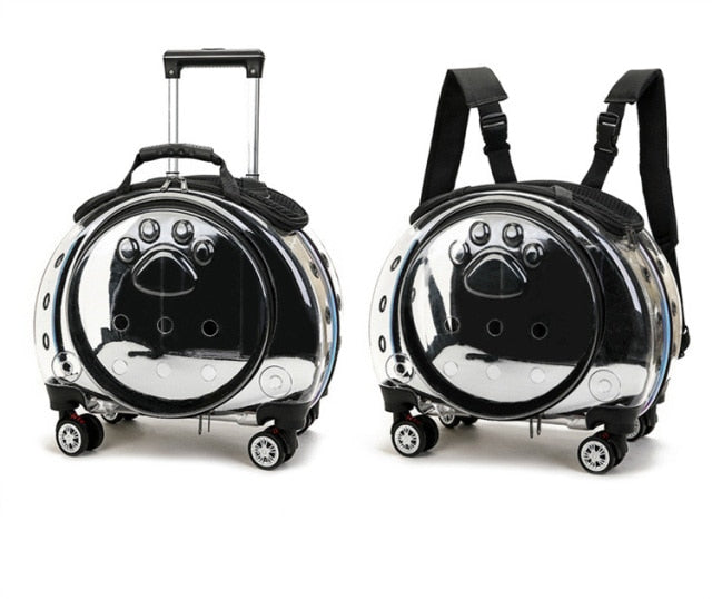 Travel Pet Trolley + Backpack 2 in 1 - Nekoby Travel Pet Trolley + Backpack 2 in 1 Black
