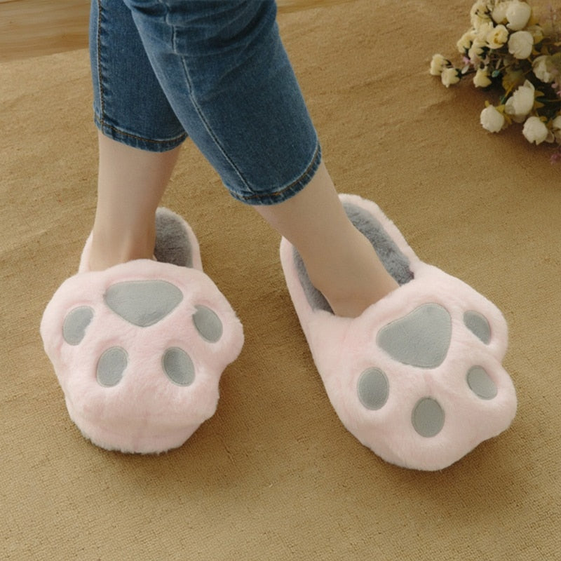 Cotton Cat Paw Slippers - Nekoby Cotton Cat Paw Slippers