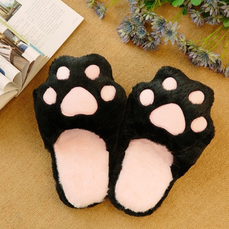 Cotton Cat Paw Slippers - Nekoby Cotton Cat Paw Slippers