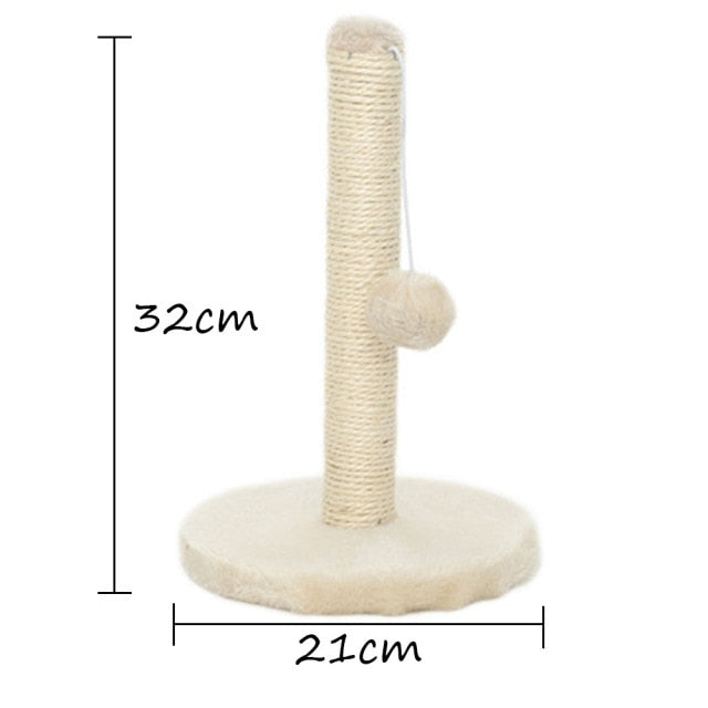 Cat Scratching Post with Tease Toy Ball - Nekoby Cat Scratching Post with Tease Toy Ball White