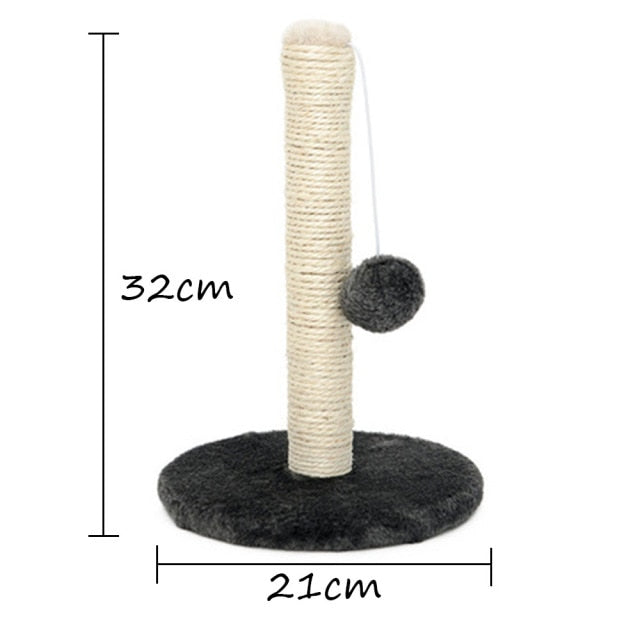 Cat Scratching Post with Tease Toy Ball - Nekoby Cat Scratching Post with Tease Toy Ball Black