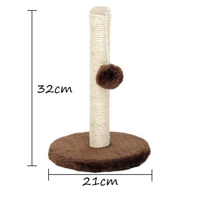 Cat Scratching Post with Tease Toy Ball - Nekoby Cat Scratching Post with Tease Toy Ball Brown