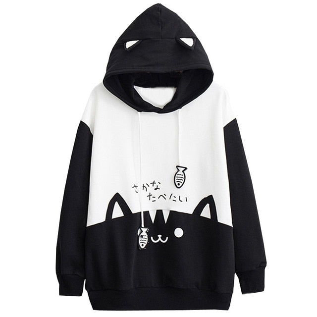Cat Kawaii Hoodie Clothes - Nekoby Cat Kawaii Hoodie Clothes L / Black