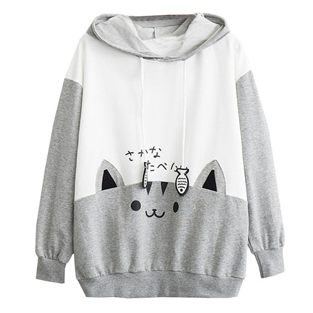 Cat Kawaii Hoodie Clothes - Nekoby Cat Kawaii Hoodie Clothes XXL / Gray