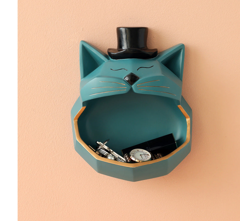 Handmade Big Mouth Cat Storage on wall shelves - Nekoby Handmade Big Mouth Cat Storage on wall shelves