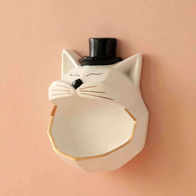 Handmade Big Mouth Cat Storage on wall shelves - Nekoby Handmade Big Mouth Cat Storage on wall shelves 22x17x10cm / A