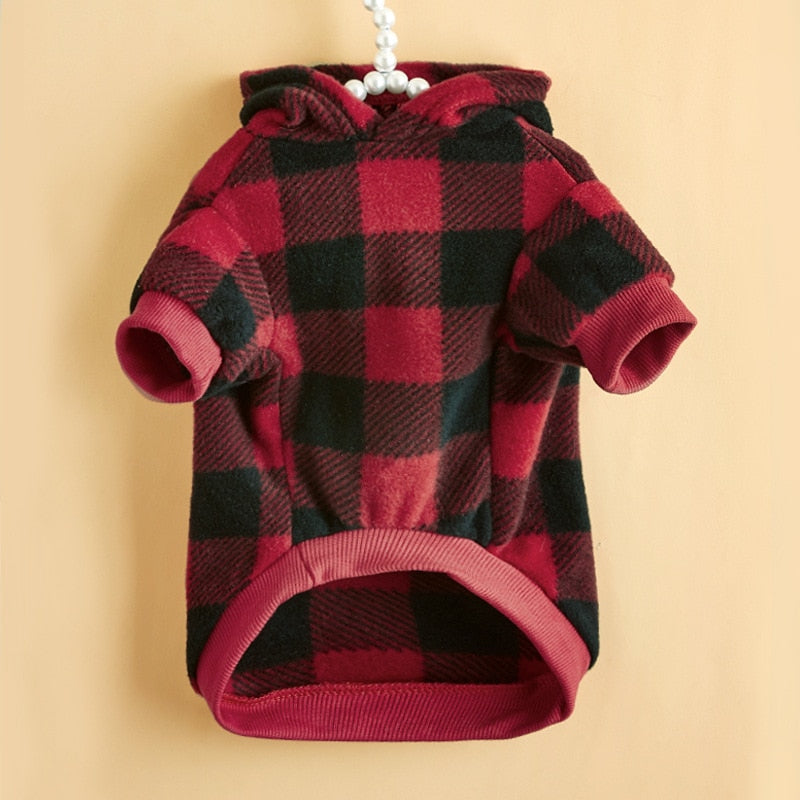 Cat Clothes Hoodies With Checkered Pattern - Nekoby Cat Clothes Hoodies With Checkered Pattern