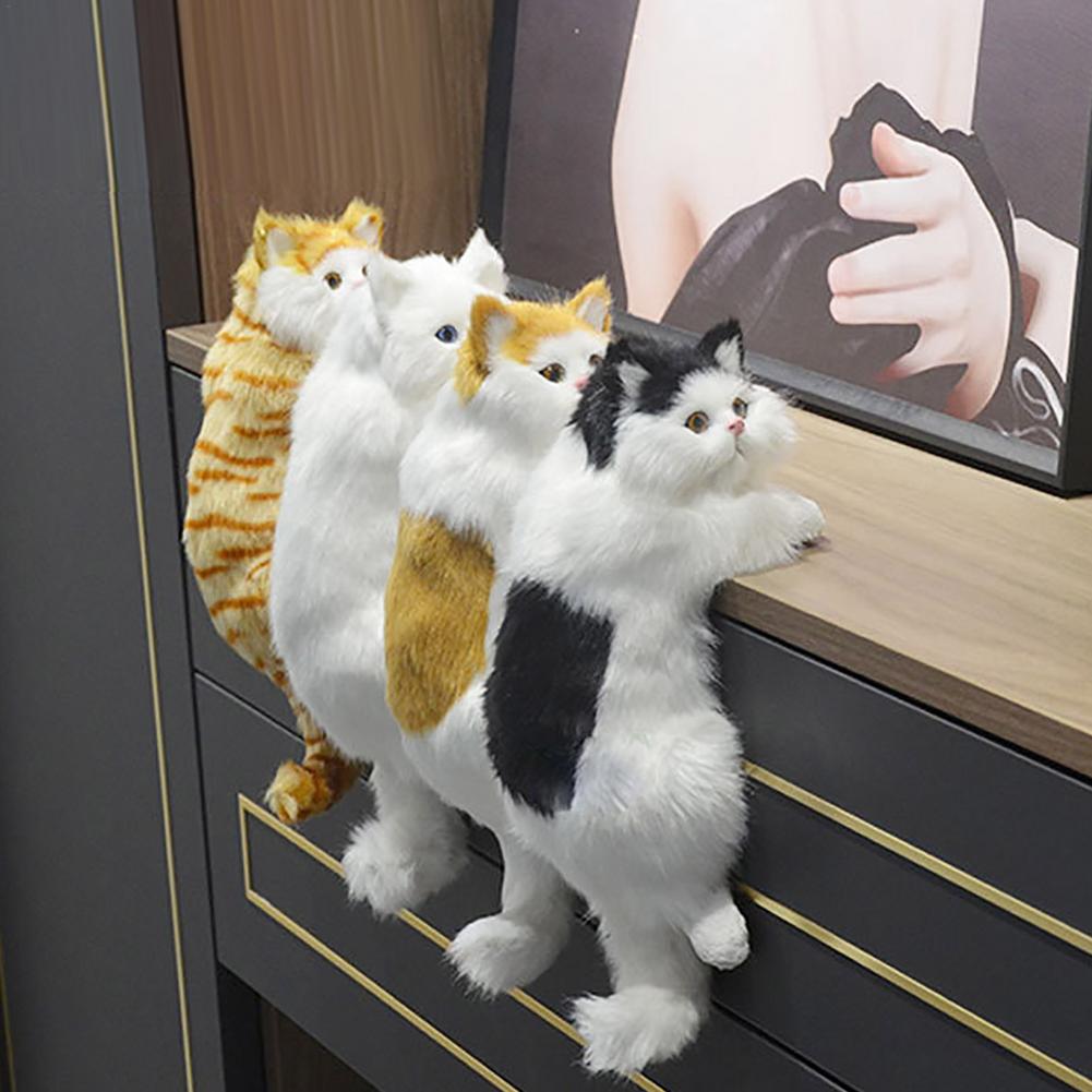 Simulation Furry Hanging Cat hang on the shelf decoration - Nekoby Simulation Furry Hanging Cat hang on the shelf decoration