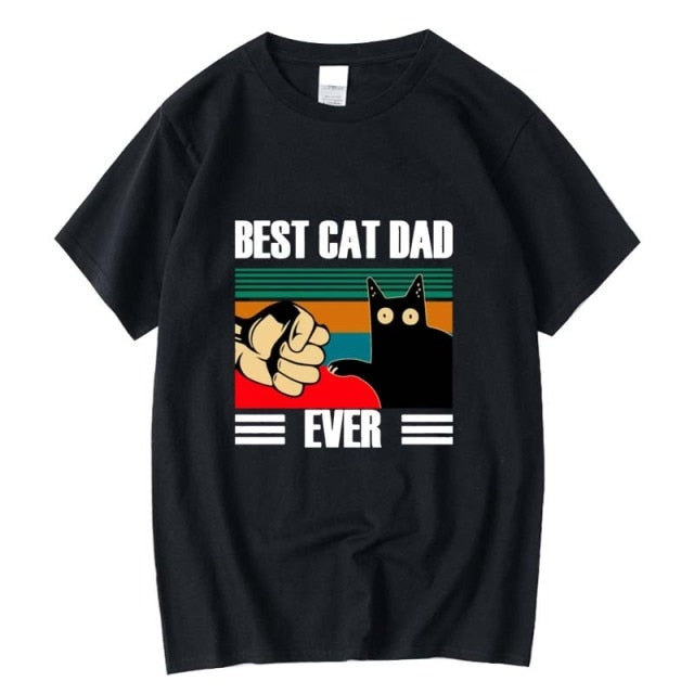BEST CAT DAD Funny Cat Kitty Lover Retro Style Gift T-Shirt - Nekoby BEST CAT DAD Funny Cat Kitty Lover Retro Style Gift T-Shirt Black 2018472 / L