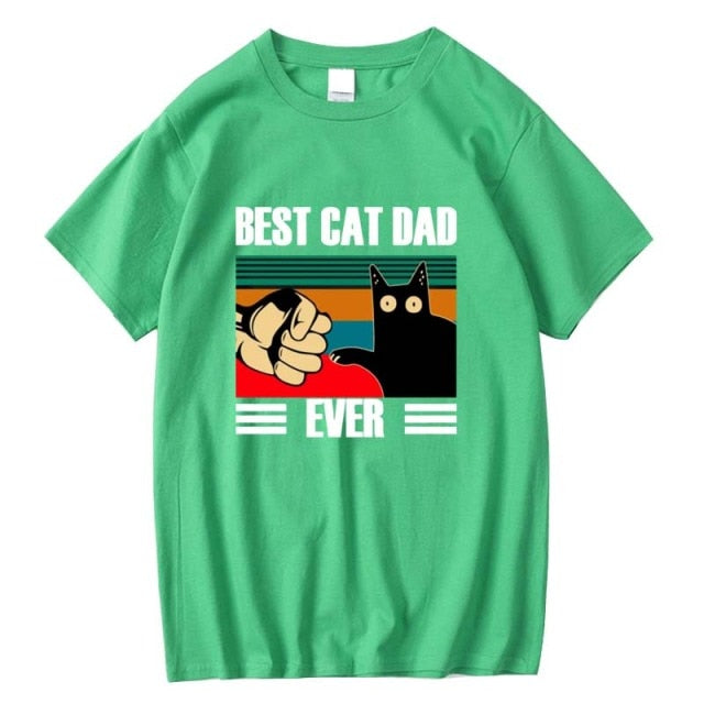 BEST CAT DAD Funny Cat Kitty Lover Retro Style Gift T-Shirt - Nekoby BEST CAT DAD Funny Cat Kitty Lover Retro Style Gift T-Shirt Green 2018472 / S