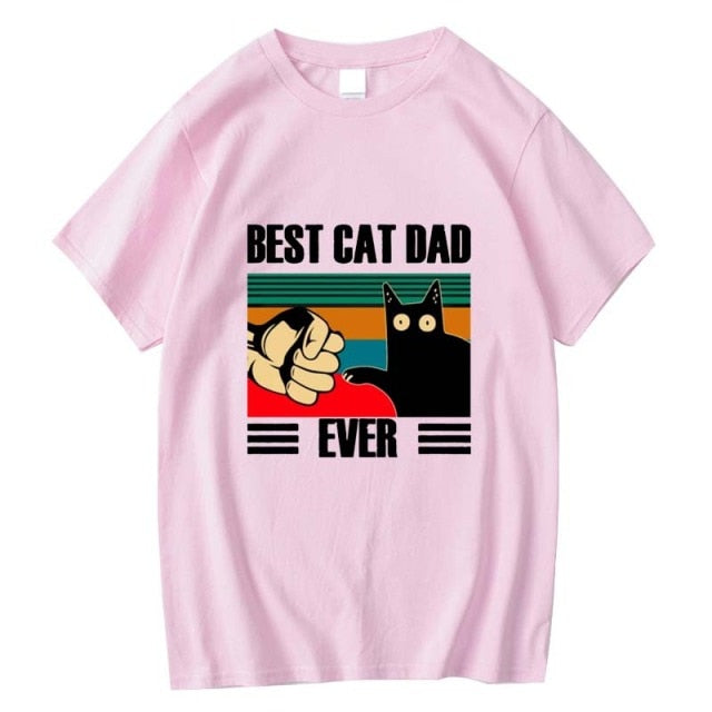 BEST CAT DAD Funny Cat Kitty Lover Retro Style Gift T-Shirt - Nekoby BEST CAT DAD Funny Cat Kitty Lover Retro Style Gift T-Shirt Pink 2018471 / S