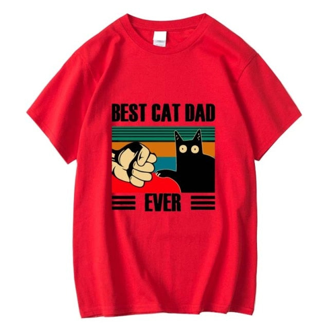 BEST CAT DAD Funny Cat Kitty Lover Retro Style Gift T-Shirt - Nekoby BEST CAT DAD Funny Cat Kitty Lover Retro Style Gift T-Shirt Red 2018471 / XXL