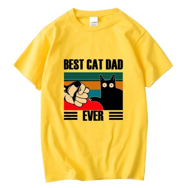 BEST CAT DAD Funny Cat Kitty Lover Retro Style Gift T-Shirt - Nekoby BEST CAT DAD Funny Cat Kitty Lover Retro Style Gift T-Shirt Yellow 2018471 / S