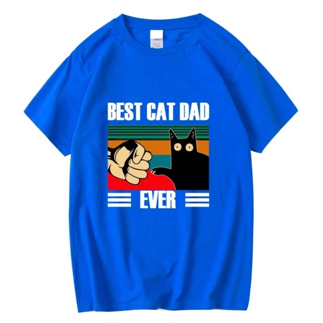 BEST CAT DAD Funny Cat Kitty Lover Retro Style Gift T-Shirt - Nekoby BEST CAT DAD Funny Cat Kitty Lover Retro Style Gift T-Shirt Blue 2018472 / S