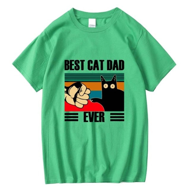 BEST CAT DAD Funny Cat Kitty Lover Retro Style Gift T-Shirt - Nekoby BEST CAT DAD Funny Cat Kitty Lover Retro Style Gift T-Shirt Green 2018471 / S