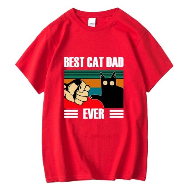 BEST CAT DAD Funny Cat Kitty Lover Retro Style Gift T-Shirt - Nekoby BEST CAT DAD Funny Cat Kitty Lover Retro Style Gift T-Shirt Red 2018472 / XXL