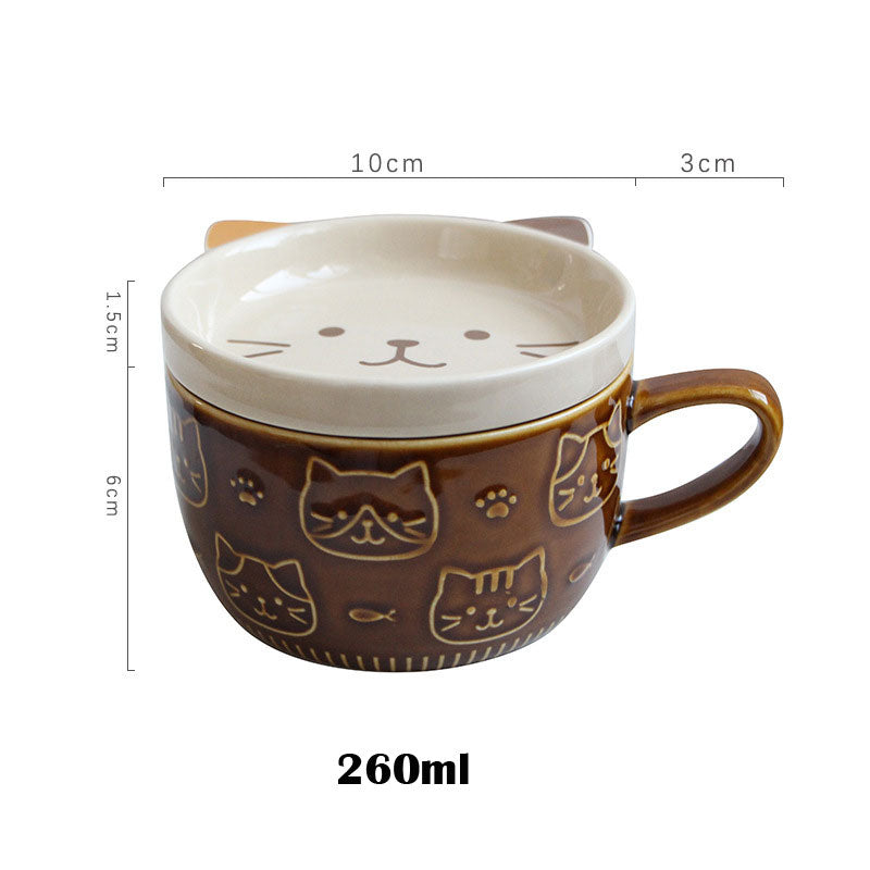 Cute Shiba Cat Mug with Lid Ceramic Animal Coffee Tea Mugs – Nekoby